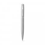ELLA. Roller and ballpoint pen set with stainless steel body (53% rSS) with clip - Satin silver