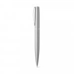 ELLA. Roller and ballpoint pen set with stainless steel body (53% rSS) with clip - Satin silver