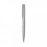 ELLA. Roller and ballpoint pen set with stainless steel body (53% rSS) with clip - Satin silver