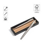 ELLA. Set de stylos &agrave; bille et rollers avec corps avec clip en acier inoxydable (53% rSS)