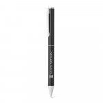 LEAH. Roller and ballpoint pen set in aluminium 94% rAL) with clip - Black