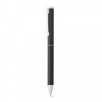 LEAH. Roller and ballpoint pen set in aluminium 94% rAL) with clip - Black