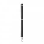 LEAH. Roller and ballpoint pen set in aluminium 94% rAL) with clip - Black