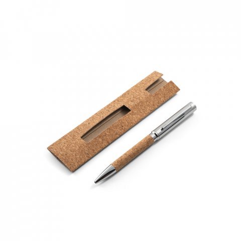 CORKO. Kurk en metalen balpen met draaimechanisme - Naturel