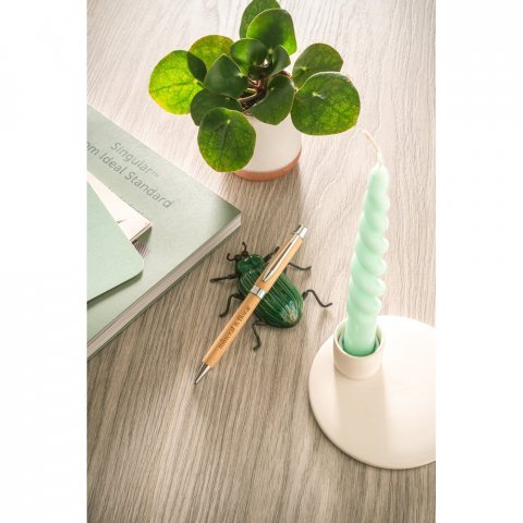 BAHIA II. Бамбукова химикалка с клипс и механизъм за завъртане