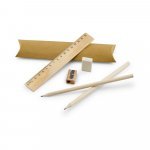 RHOMBUS. School writing set: ruler, pencil, eraser and sharpener