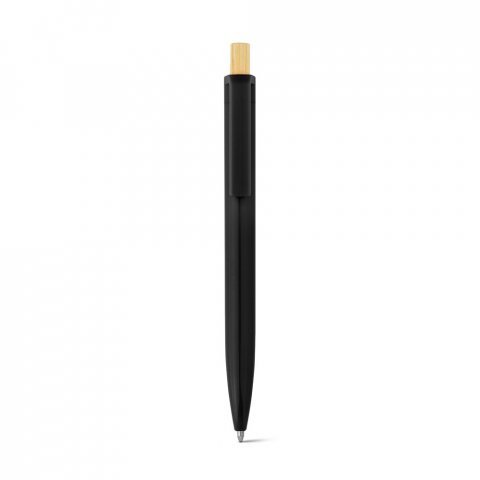 ZARA. Рециклирана химикалка от ABS (100% rABS) с бамбуков бутонът - черно