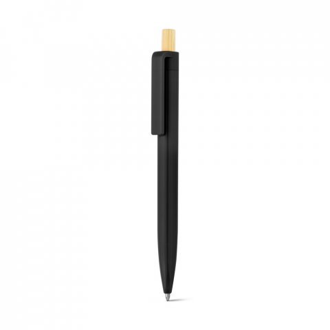 ZARA. Рециклирана химикалка от ABS (100% rABS) с бамбуков бутонът - черно