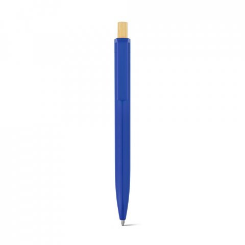 ZARA. Рециклирана химикалка от ABS (100% rABS) с бамбуков бутонът - Син