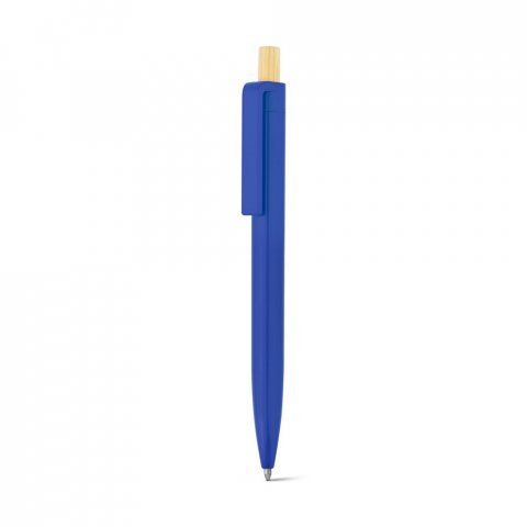 ZARA. Рециклирана химикалка от ABS (100% rABS) с бамбуков бутонът - Син