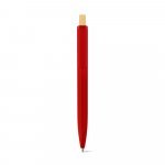 ZARA. Рециклирана химикалка от ABS (100% rABS) с бамбуков бутонът - червен