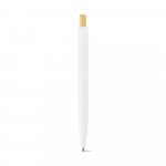 ZARA. Рециклирана химикалка от ABS (100% rABS) с бамбуков бутонът - бял