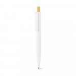 ZARA. Рециклирана химикалка от ABS (100% rABS) с бамбуков бутонът - бял