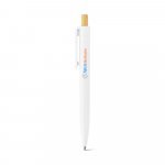 ZARA. Рециклирана химикалка от ABS (100% rABS) с бамбуков бутонът - бял