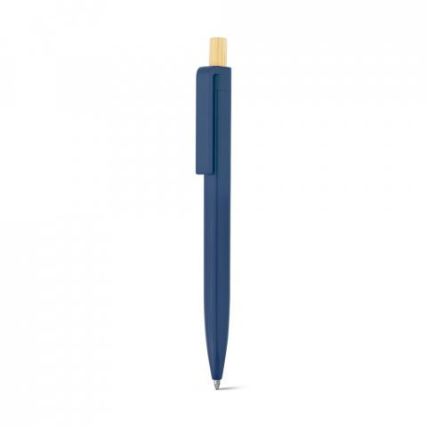 ZARA. Рециклирана химикалка от ABS (100% rABS) с бамбуков бутонът - тъмносин