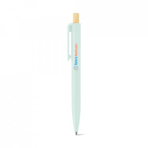 ZARA. Рециклирана химикалка от ABS (100% rABS) с бамбуков бутонът - Пастелно зелено