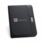 PASZO. PU and microfibre A4 folder with lined pages - Black