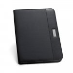 PASZO. PU and microfibre A4 folder with lined pages - Black