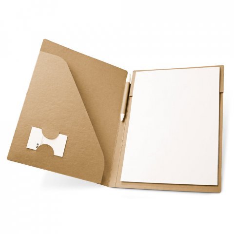 POE. A4 document folder made from 100% recycled paper (450 g/m&sup2;) - Natural