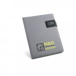 PYNCHON. A5 folder in imitation linen and PU with lined pages - Light grey