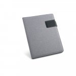PYNCHON. A5 folder in imitation linen and PU with lined pages - Light grey