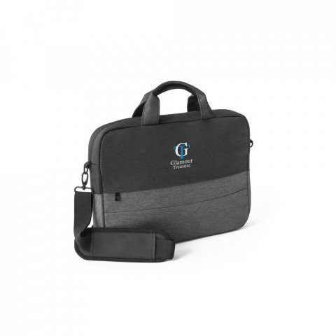 GENOA. Padded laptop bag in 600D high-density recycled polyester 15" - сив