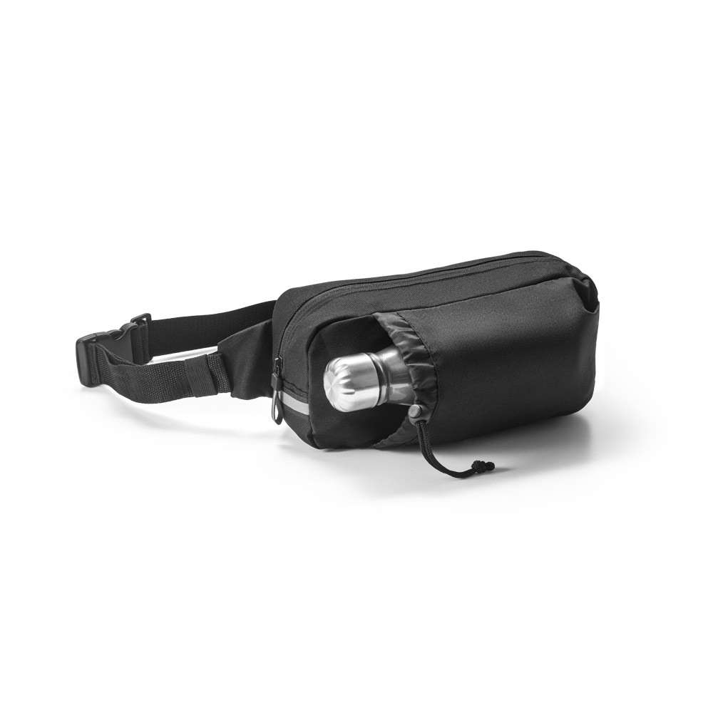 DELFOS POUCH. Marsupio 300D poliestere riciclato e 600D poliestere riciclato con elementi riflettenti