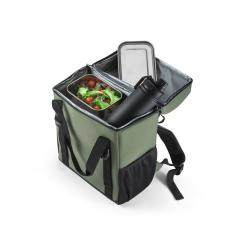 ROMA L. Kylv&auml;ska som ryggs&auml;ck stoppad i &aring;tervunnen polyester 600D ripstop  16L - M&ouml;rkgr&ouml;n