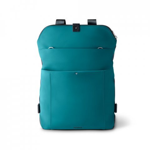ROVER BACKPACK II. Mochila em tecido e PU - Azul petr&oacute;leo