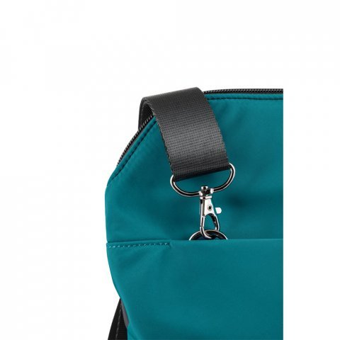 ROVER BACKPACK II. Mochila em tecido e PU - Azul petr&oacute;leo