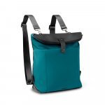 ROVER BACKPACK II. Mochila em tecido e PU - Azul petr&oacute;leo