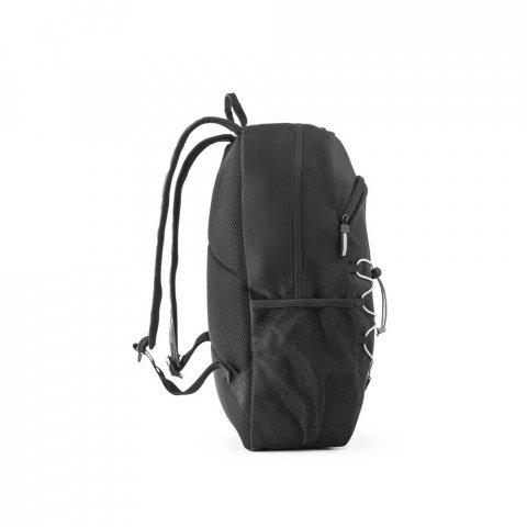 DELFOS BACKPACK. Раница за лаптоп от 300D recycled polyester и 600D recycled polyester със светлоотразителни елементи - черно