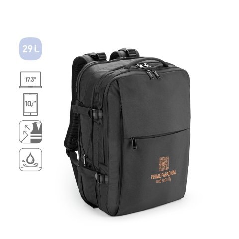 DALLAS. High-density recycled 600D polyester travel backpack for 17.3" laptop