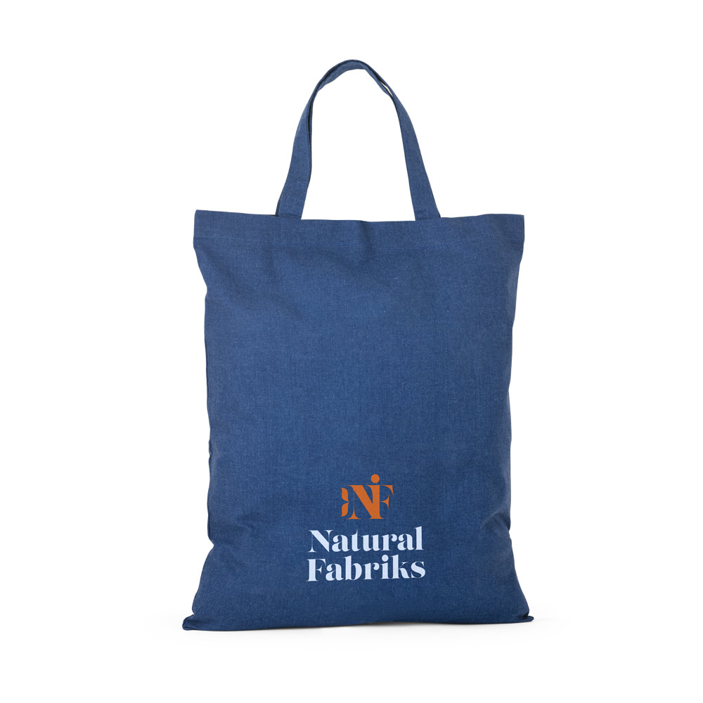 SIENA. Borsa pieghevole in cotone (50%), cotone riciclato (30%) e poliestere (20% rPET) (140 g/m²)