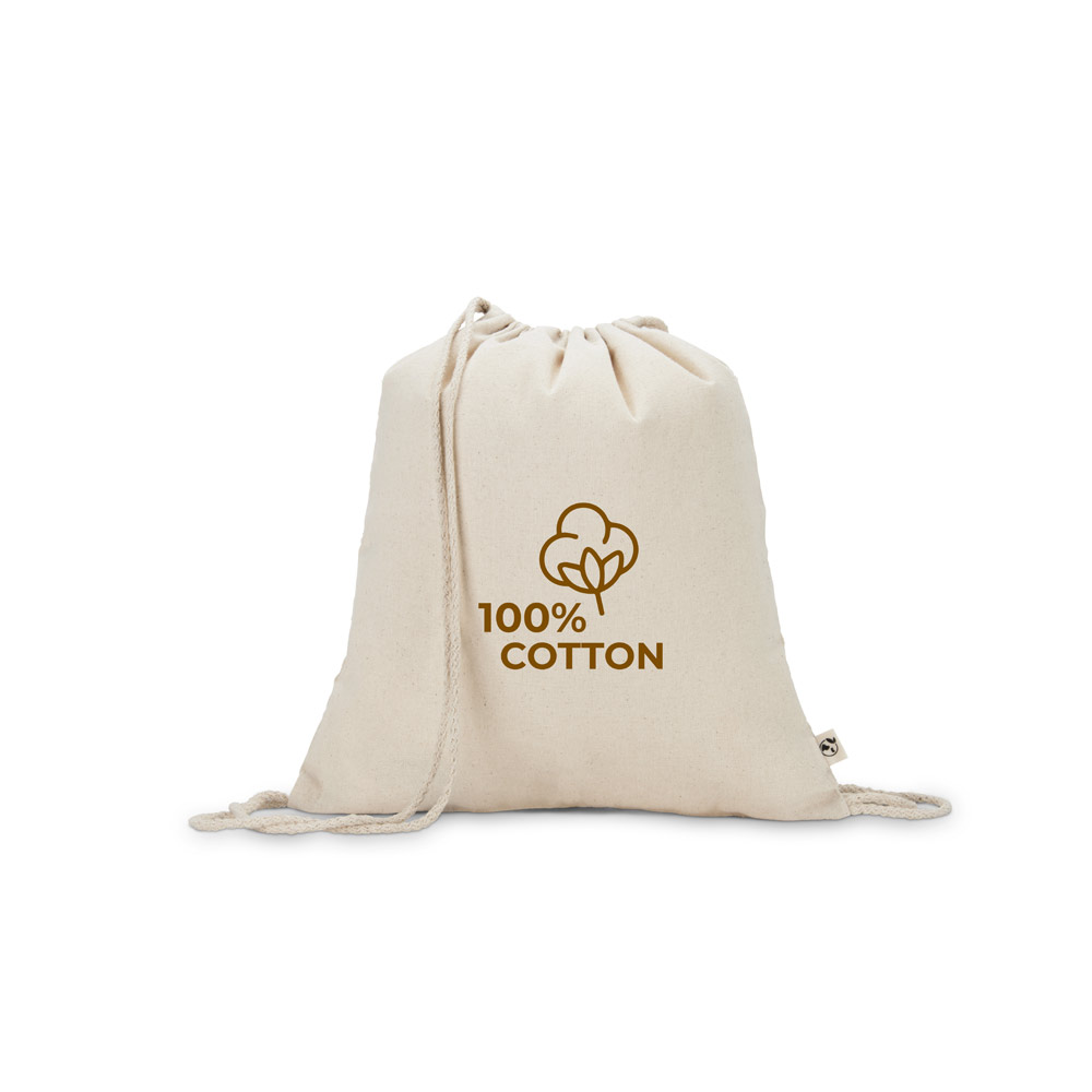 MAIORCA. Zaino a sacca in 100% cotone riciclato (180 g/m²)