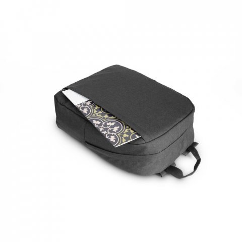 GIJON. Раница за лаптоп от рециклиран полиестер с висока плътност 600D и подплата от рециклиран полиестер 210D - Тъмно сив