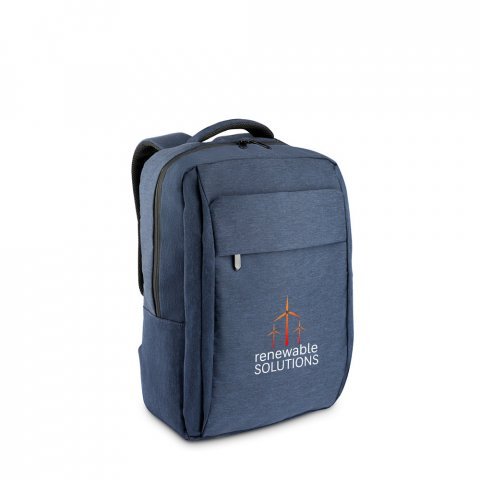 COVENTRY. Potpuno postavljen ranac za laptop od 300D recikliranog poliestera visoke gustine i postavom od 210D recikliranog poliestera 15.6" - Teget