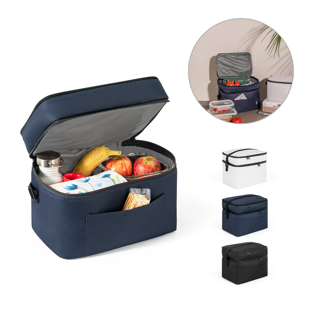 CANCUN LARGE. Borsa termica in poliestere riciclato 600D, con tracolla regolabile 14 L