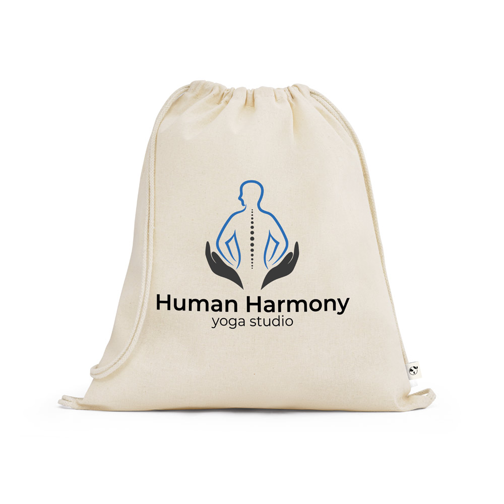 BELIZE. Zaino a sacca 100% cotone biologico (140 g/m²)