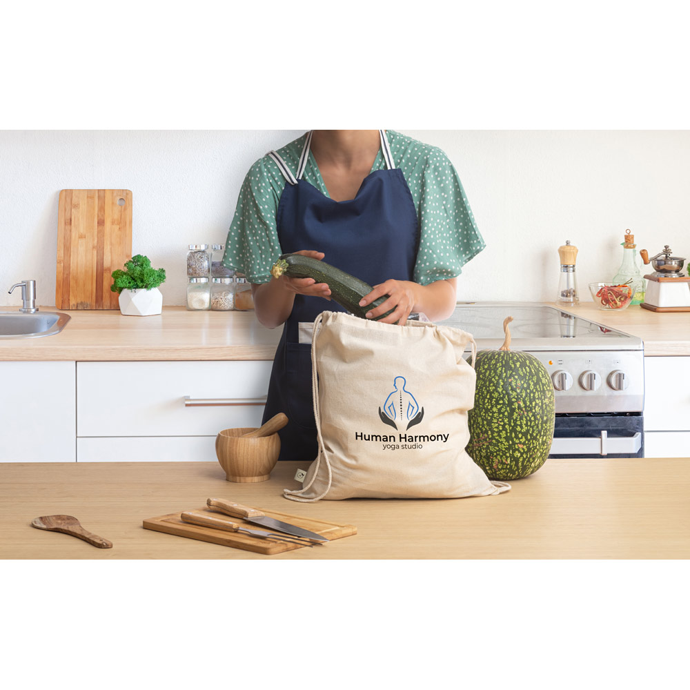 BELIZE. Zaino a sacca 100% cotone biologico (140 g/m²)