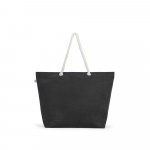 ATHENS. Плажна чанта от рециклиран памук (70%) и рециклиран полиестер (30%) (220 g/m&sup2;) - черно