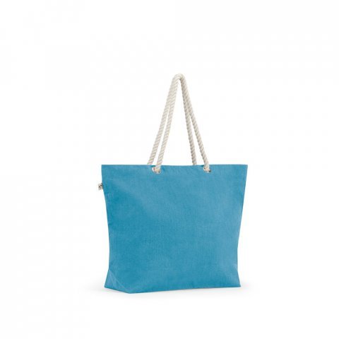 ATHENS. Плажна чанта от рециклиран памук (70%) и рециклиран полиестер (30%) (220 g/m&sup2;) - Светло синьо