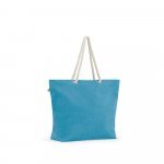 ATHENS. Плажна чанта от рециклиран памук (70%) и рециклиран полиестер (30%) (220 g/m&sup2;) - Светло синьо