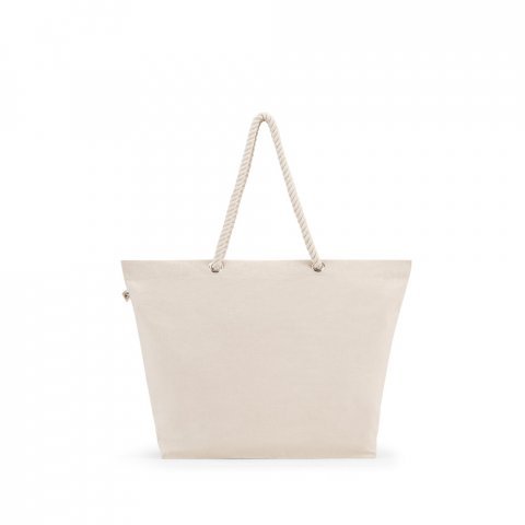 ATHENS. Плажна чанта от рециклиран памук (70%) и рециклиран полиестер (30%) (220 g/m&sup2;) - Лек естествен