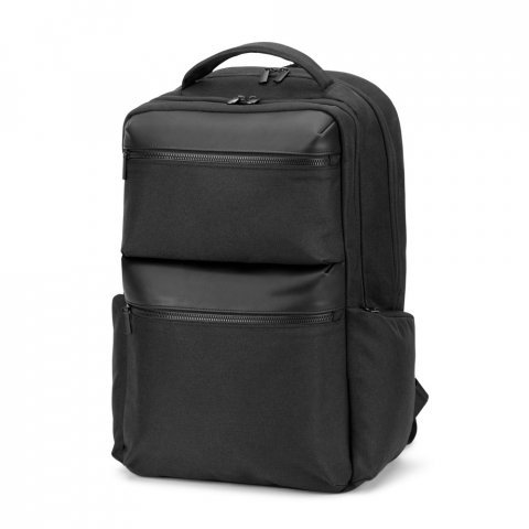 COPENHAGEN. Ranac od vodoodbojnog recikliranog kepera sa dva velika prednja džepa 17.3" - Crna