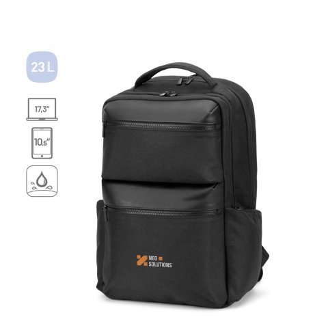 COPENHAGEN. Vodootporni ruksak od recikliranog tkanog kepera s dva velika prednja džepa 17.3"