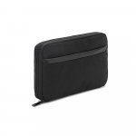 YANGON. Geantă organizator spațioasă pentru accesorii tehnice din twill cu strat hidrofug și poliester reciclat 600D - Negru