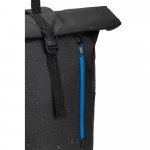 OSASCO BPACK. Plecak typu roll top z zamkiem błyskawicznym, kt&oacute;ry umożliwia zwinięcie g&oacute;rnej części w celu dopasowania do objętości plecaka, wykonany z poliestru 600D z recyklingu - Szafirowy