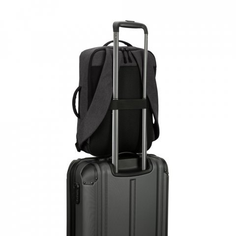 NIAMEY. Ranac za laptop od 15,6" od recikliranog poliestera visoke gustine 300D - Tamno siva