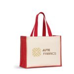 HELSINQUE COLOUR. L&aelig;rredstaske (320 g/m&sup2;), med bund og sider i lamineret jute (350 g/m&sup2;) i farver